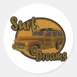 surf dreams woodie wagon brown sticker