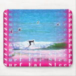 Surf Eat Sleep Pink Mousepad