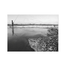 Surf Fishing Stradbroke Island Queensland Australi Canvas Prints