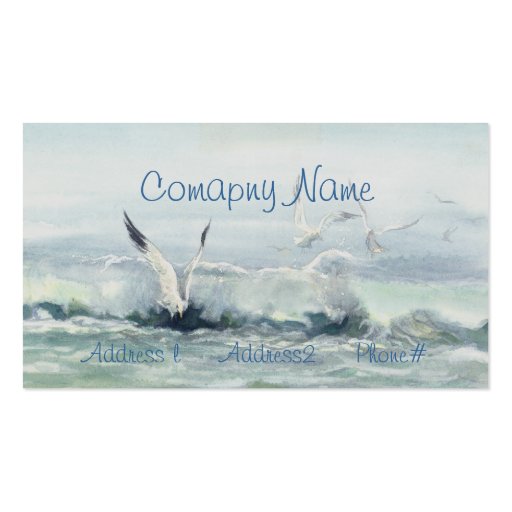 SURF GULLS & SEA by SHARON SHARPE Business Cards (front side)