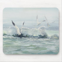 SURF GULLS & SEA by SHARON SHARPE mousepads by sharonsharpe SURF GULLS & SEA by SHARON SHARPE mousepads