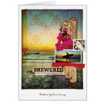 Surf Inspired Digital Art Collage Greeting Card