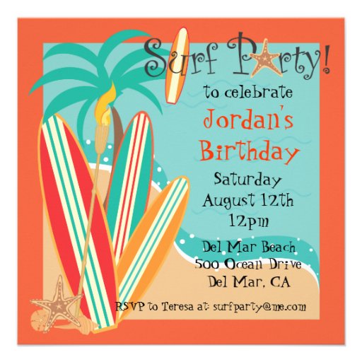 Surf Party Invitation