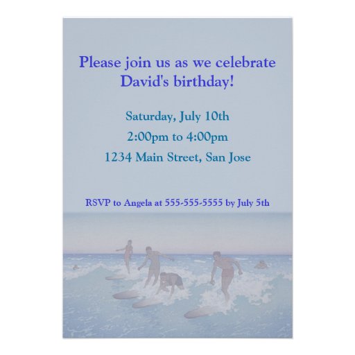 'Surf-Riders, Honolulu' - Birthday Invitation