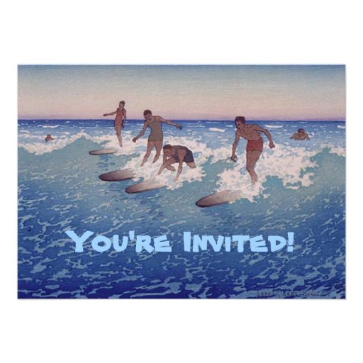 'Surf-Riders, Honolulu' - Birthday Invitation