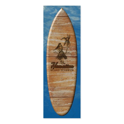   Surf Shack Surfboard Bookmark Business Card Templates (front side)