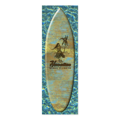   Surf Shack Surfboard Bookmark Business Card (front side)