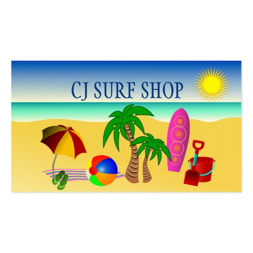 Surf Shop Business Card (front side)