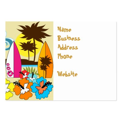 Surf Shop Surfing Ocean Beach Surfboards Palm Tree Business Cards