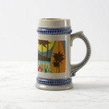 Surf Shop Surfing Ocean Beach Surfboards Palm Tree Coffee Mug
