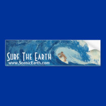Surf The Earth Surfing Surfer Bumper Sticker Art bumper stickers