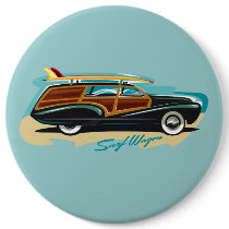 Surf Wagon Woody Button