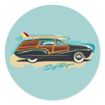 Surf Wagon Woody Sticker