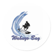 Surf Wahnyo Bay Round Sticker