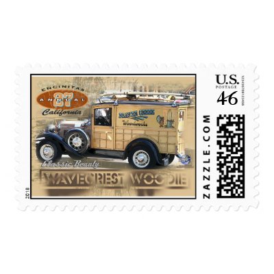 SURF WOODIE POSTAGE by sandytravel