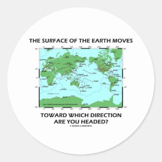 Surface Of The Earth Moves Which Direction Headed? Round Stickers