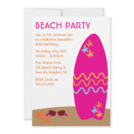 Surfboard Beach Party Invitations invitation