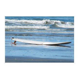 Surfboard on the Beach Canvas Print