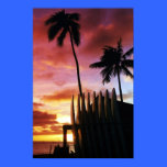 Surfboard Sunset Poster posters