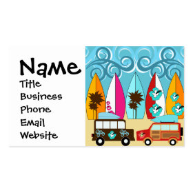 Surfboards Beach Bum Surfing Hippie Vans Double-Sided Standard Business Cards (Pack Of 100)