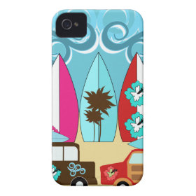 Surfboards Beach Bum Surfing Hippie Vans iPhone 4 Case-Mate Cases