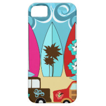 Surfboards Beach Bum Surfing Hippie Vans iPhone 5 Case