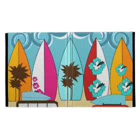 Surfboards Beach Bum Surfing Hippie Vans iPad Folio Cases