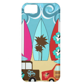 Surfboards Beach Bum Surfing Hippie Vans iPhone 5C Case