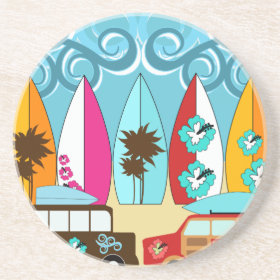 Surfboards Beach Bum Surfing Hippie Vans Coasters
