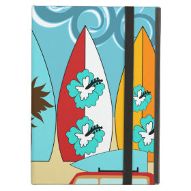 Surfboards Beach Bum Surfing Hippie Vans iPad Folio Case
