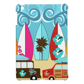 Surfboards Beach Bum Surfing Hippie Vans iPad Mini Cover