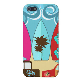 Surfboards Beach Bum Surfing Hippie Vans iPhone 5 Case