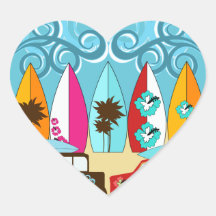 Surfboards Beach Bum Surfing Hippie Vans Stickers