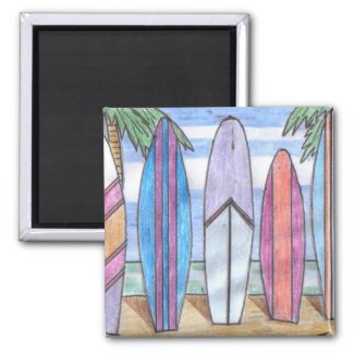 SURFBOARDS magnet (square) magnet