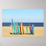 Surfboards on beach in Asbury Park, NJ Posters
