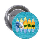 Surfer And Surfboards Button