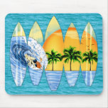 Surfer And Surfboards Mousepad