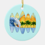 Surfer And Surfboards Ornament
