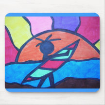 Surfer Beach Sunset Mousepads