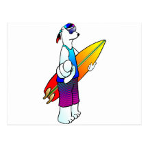 SURFER BEAR POSTCARD