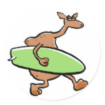 surfer camel round sticker
