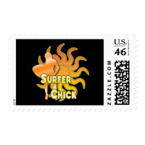 SURFER CHICK CUSTOM GRAPHIC postage