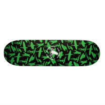 Surfer Collage design in green Skate Board