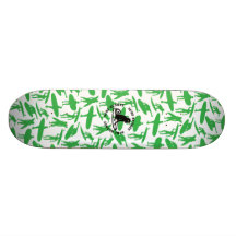 Surfer Collage design in green Skate Board Deck
