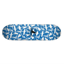Surfer Collage design in white Skate Board