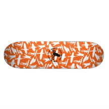 Surfer Collage design in white Skateboard