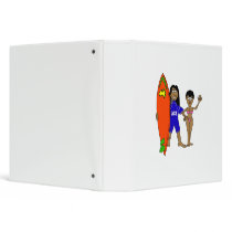 Surfer Couple Vinyl Binder