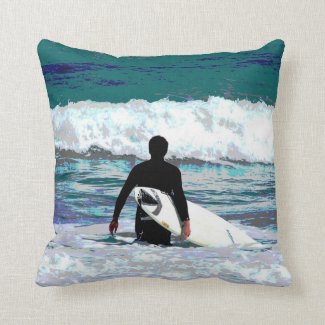 Surfer Design Throw Pillows