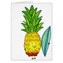 Surfer Dude Pineapple, card