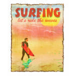 Surfer Dude Vintage Poster Style T Shirt